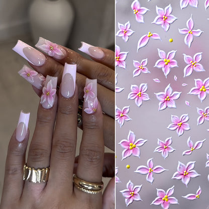 Florale Nagelkunst Dekorationsaufkleber