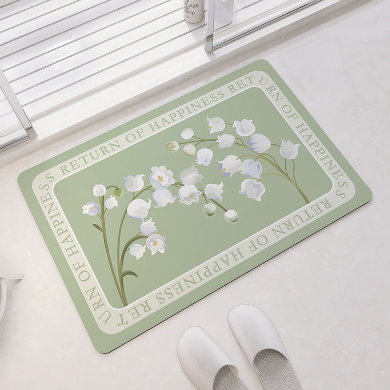Oval Floral Pattern Badmatte Brehn
