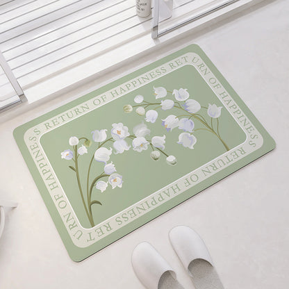 Oval Floral Pattern Badmatte Brehn