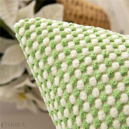 Quadratischer dekorativer Kissenbezug mit handtuftetem Pompon‑Tufting und weichem Baumwollmix Brehn