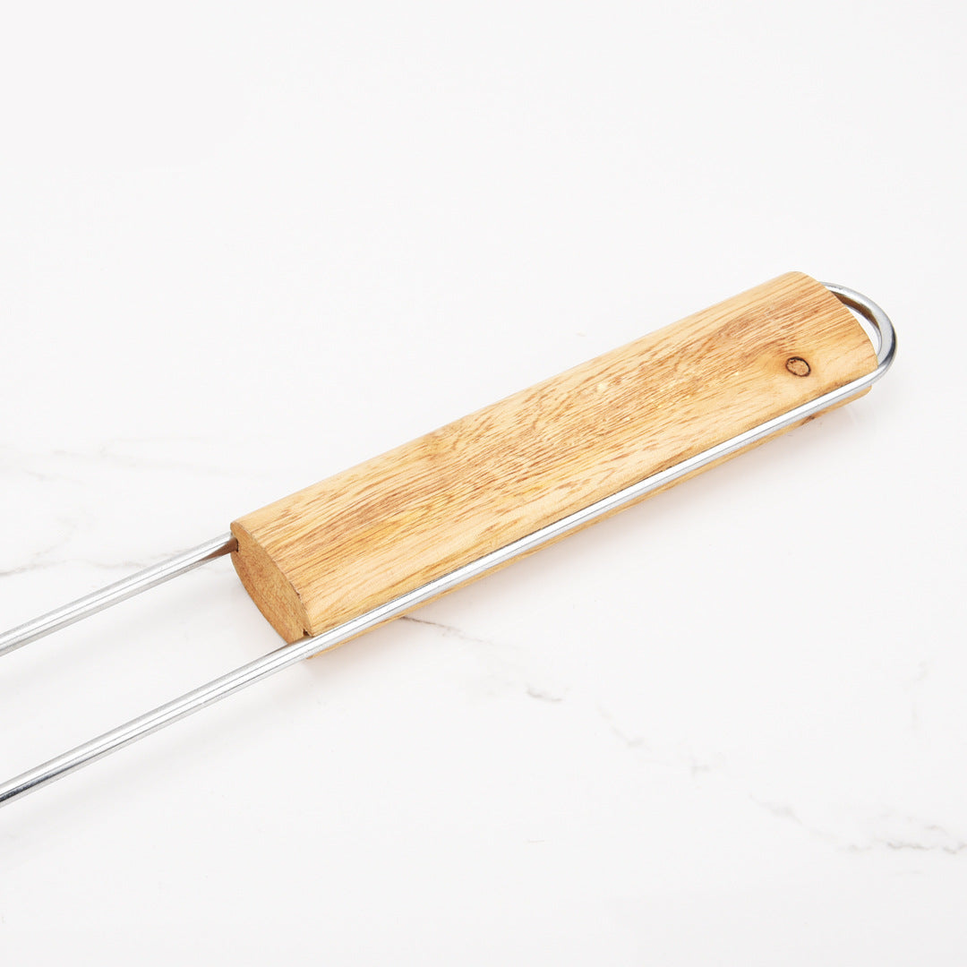 Fischgrillkorb Für Ganze Fische Aus Edelstahl mit Formschlüssigem Klappgitter und Hitzeisolierendem Holzgriff Brehn
