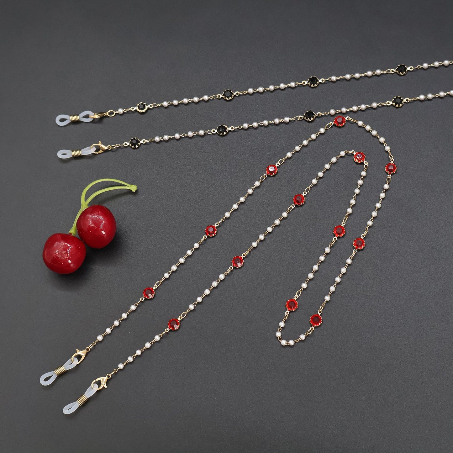 Elegante Perlen- und Kristall-Brillenband Brehn