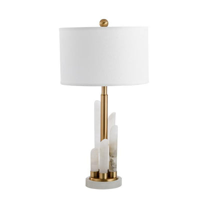 Moderne dekorative Tischlampe mit elegantem Steinfuß