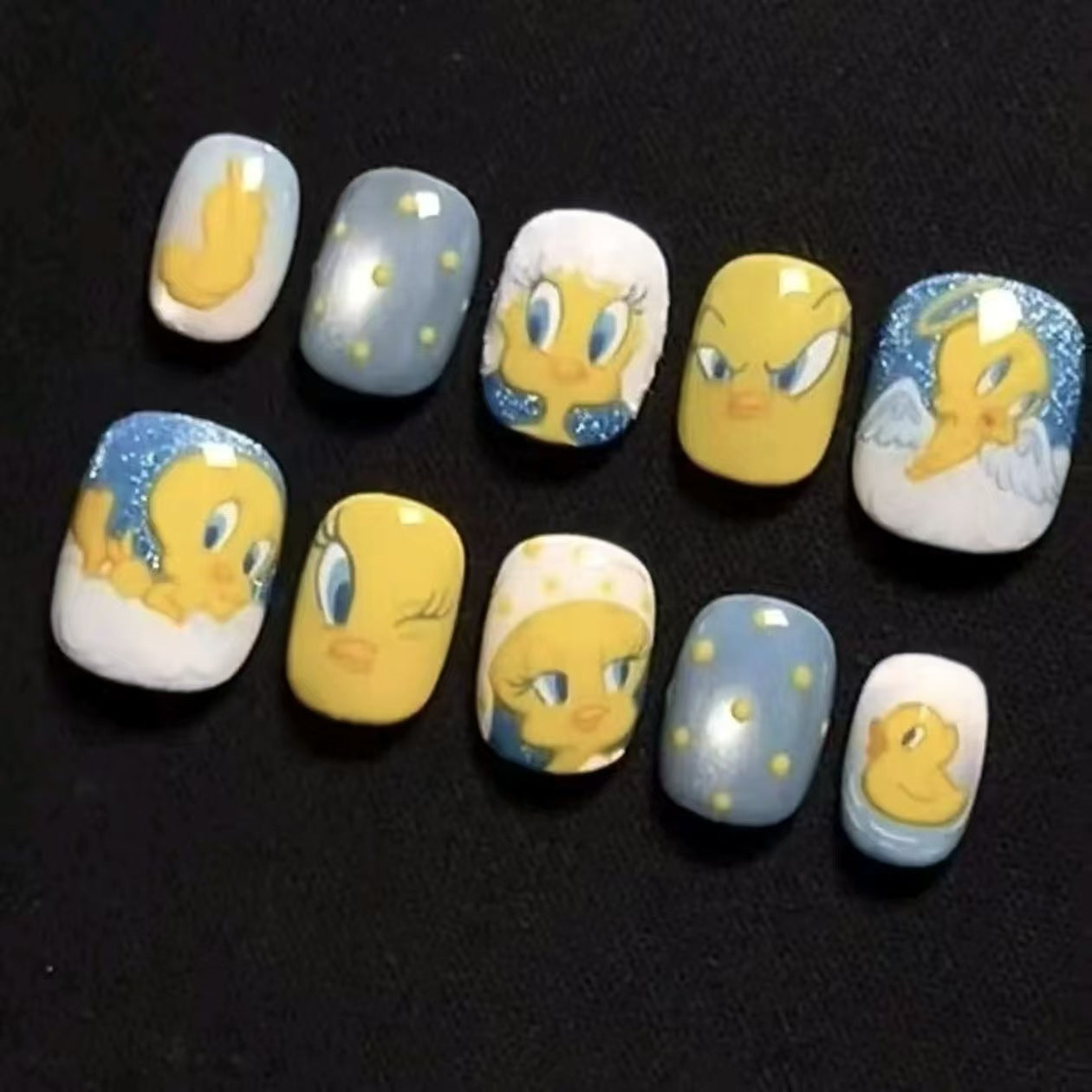 Verspielt Charakter Press-On Nagelkunst Set Brehn