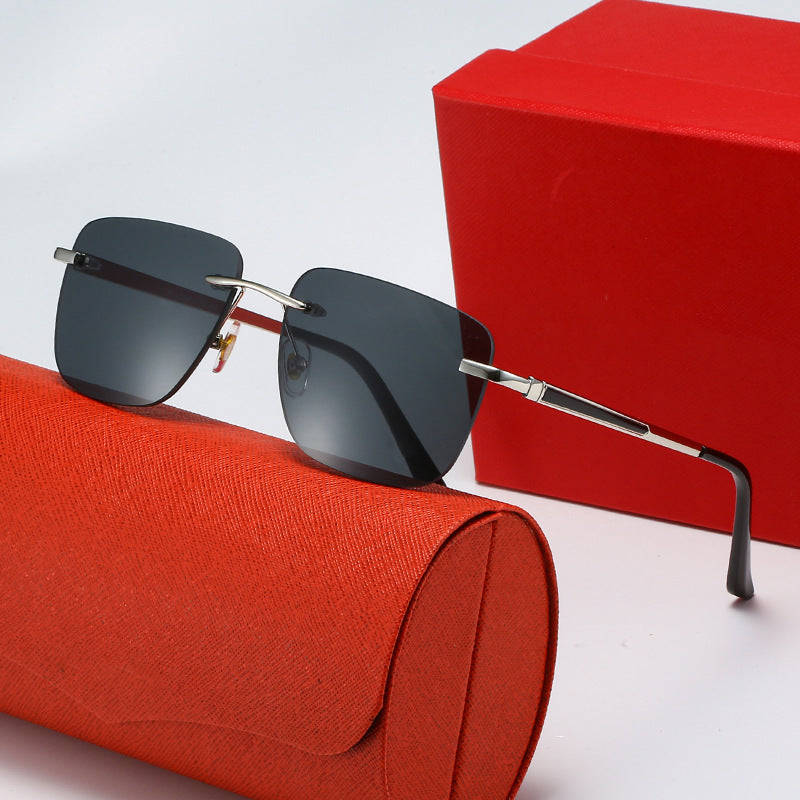 Damen modische rechteckige Halbrahmen-Sonnenbrille mit innovativem Design Brehn
