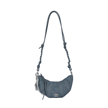 Gepolsterte Denim Umhängetasche