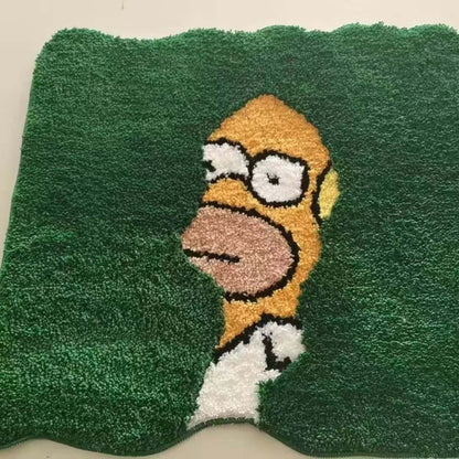 Gestepptes Plüsch Cartoon Akzentteppich für Wohnzimmer & Badezimmer