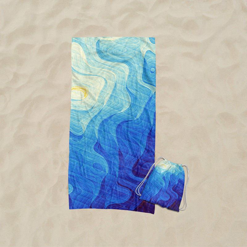 Strandtuch mit kunstvollem Wellendesign Brehn