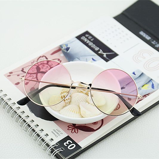 Damen runde Sonnenbrille mit stylischem Metallic-Rahmen Brehn