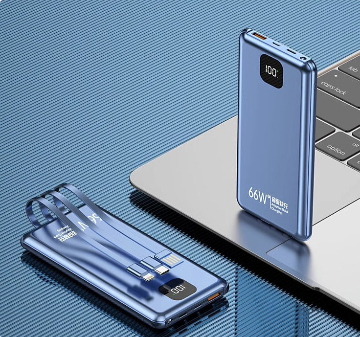 Hochgeschwindigkeits-Powerbank mit multifunktionalem Kabel und digitaler Anzeige Brehn