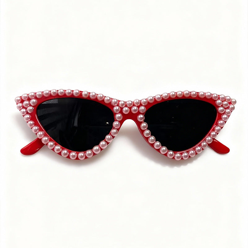 Perlenverzierte Katzenaugen-Sonnenbrille Brehn