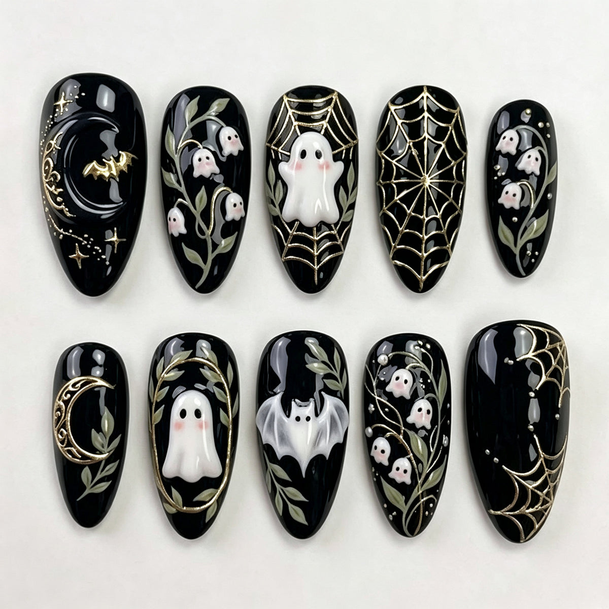 Halloween-Themen Dekorative Press-On Nagelset 1790738553