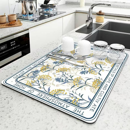 Dekorative Küchenmatte mit Blumenmotiv
