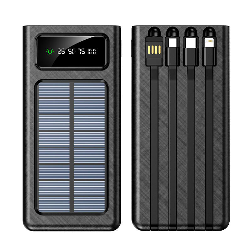 Solarbetriebene Powerbank mit multifunktionalem Anschluss und digitaler Anzeige Brehn