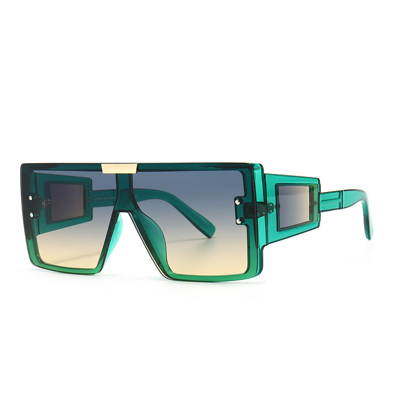 Damen modische Sonnenbrille im futuristischen Stil mit großem Rahmen Brehn