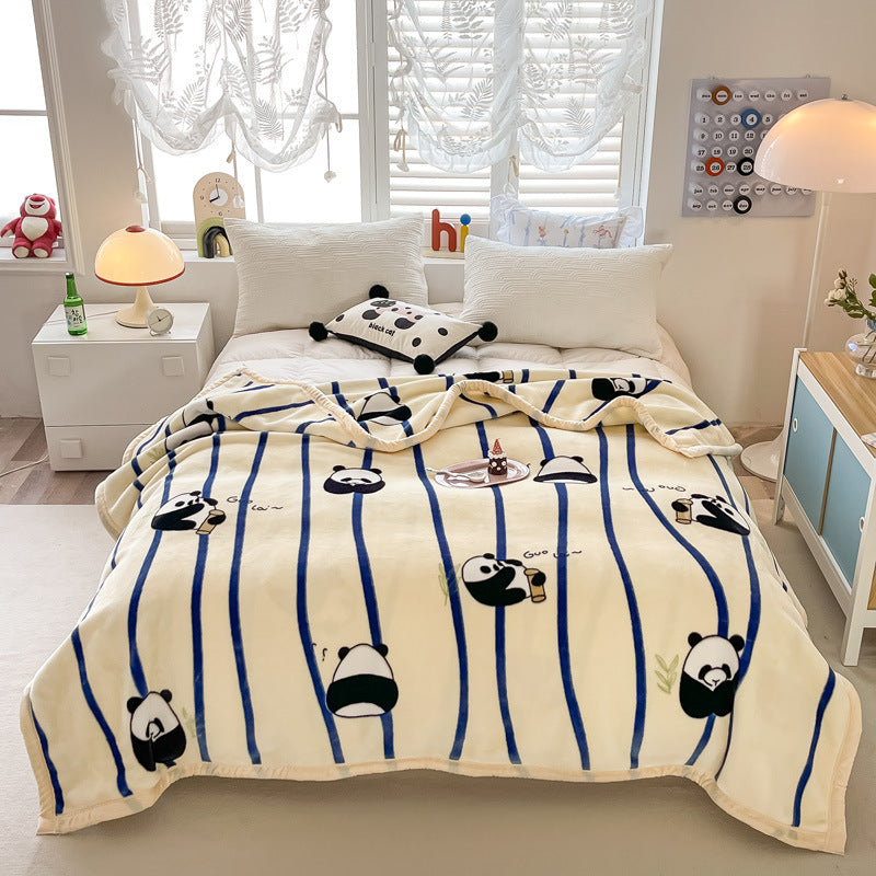 Blumengemusterte Fleece-Wurfdecke Brehn