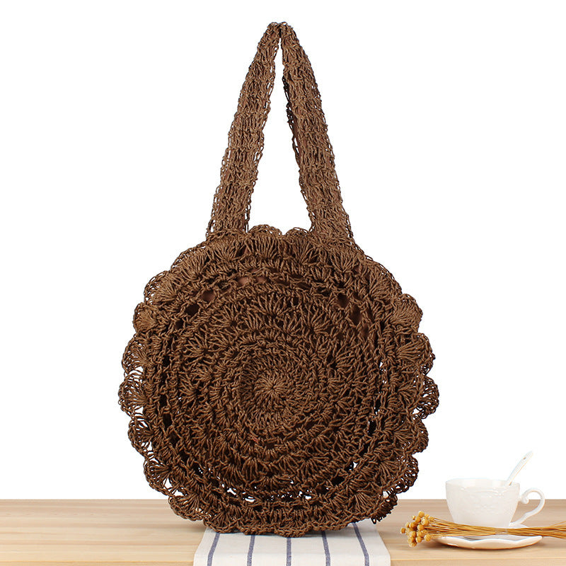 Handgeknüpfte Strandtasche mit Kunstvollem Runddesign Brehn
