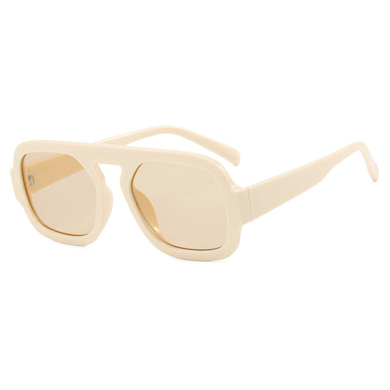 Damen stylische quadratische Sonnenbrille mit breitem Rahmen und UV-Schutz Brehn
