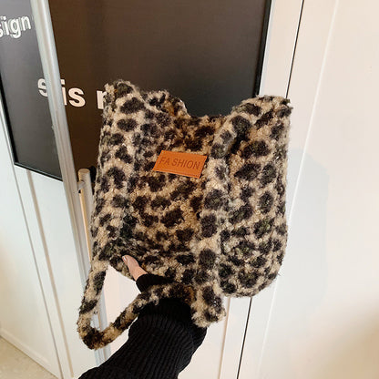Weiche Leopardenmuster Schultertasche