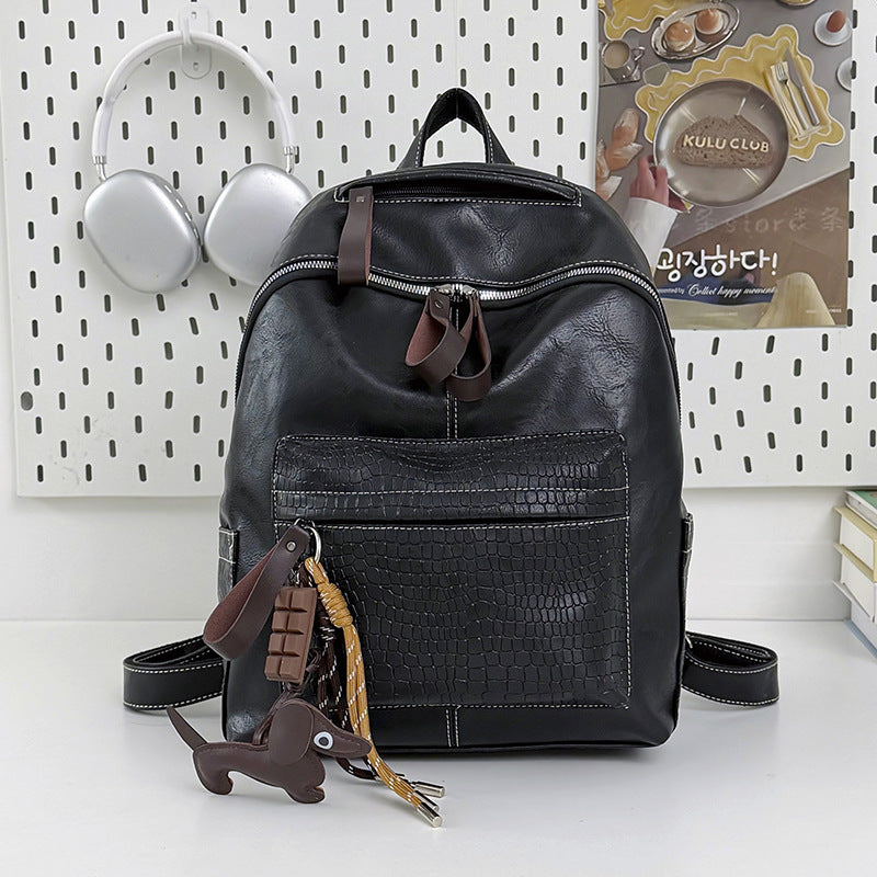 Stylische Krokodil-muster Leder Rucksack Brehn