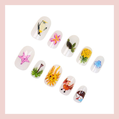 Kunstnagelset mit kreativen maritimen Motiven Brehn