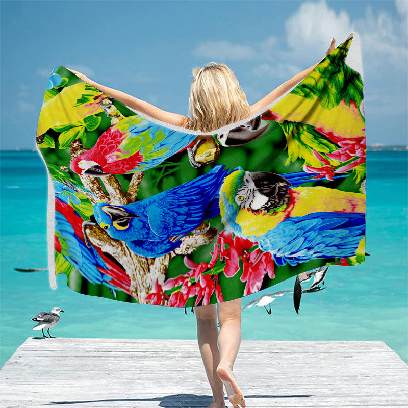Strandtuch mit lebhaftem Tropenmotiv Brehn