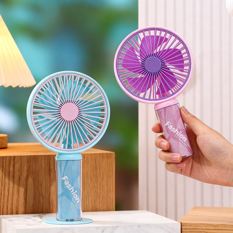 Kühlender kompakter tragbarer wiederaufladbarer Handventilator mit abnehmbarem Ständer und USB-Ladung Brehn