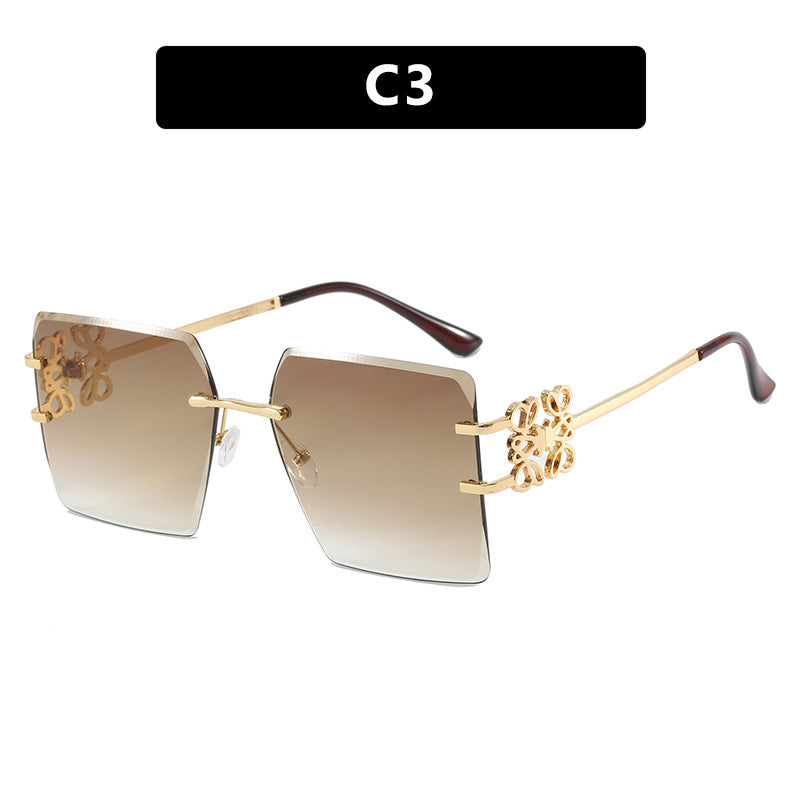 Damen Designer-Sonnenbrille mit auffälligem geometrischem Rahmen Brehn