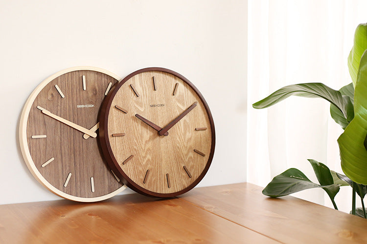 Minimalistische ruhige Holz Wanduhr 12 Zoll