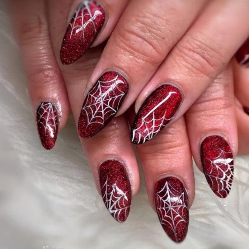 Gothic Spider Web Press-On Nails Brehn