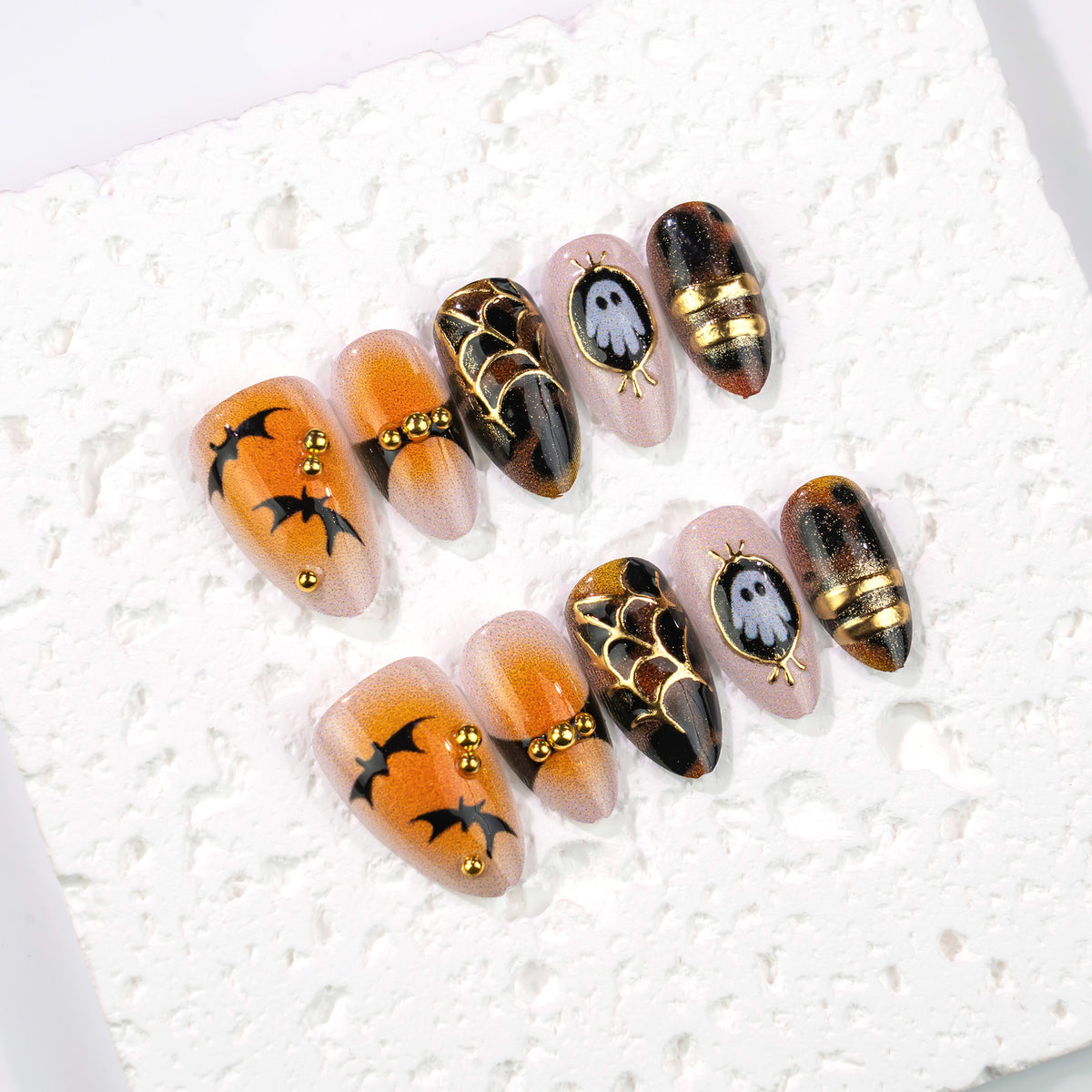 Festliches Halloween-Thema Press-On Nagel Kunst Set Brehn