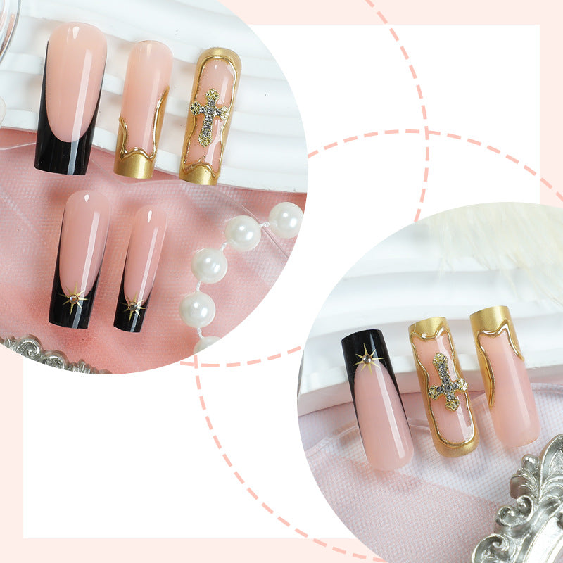 Elegantes strukturiertes Press-On-Nail-Art-Set Brehn