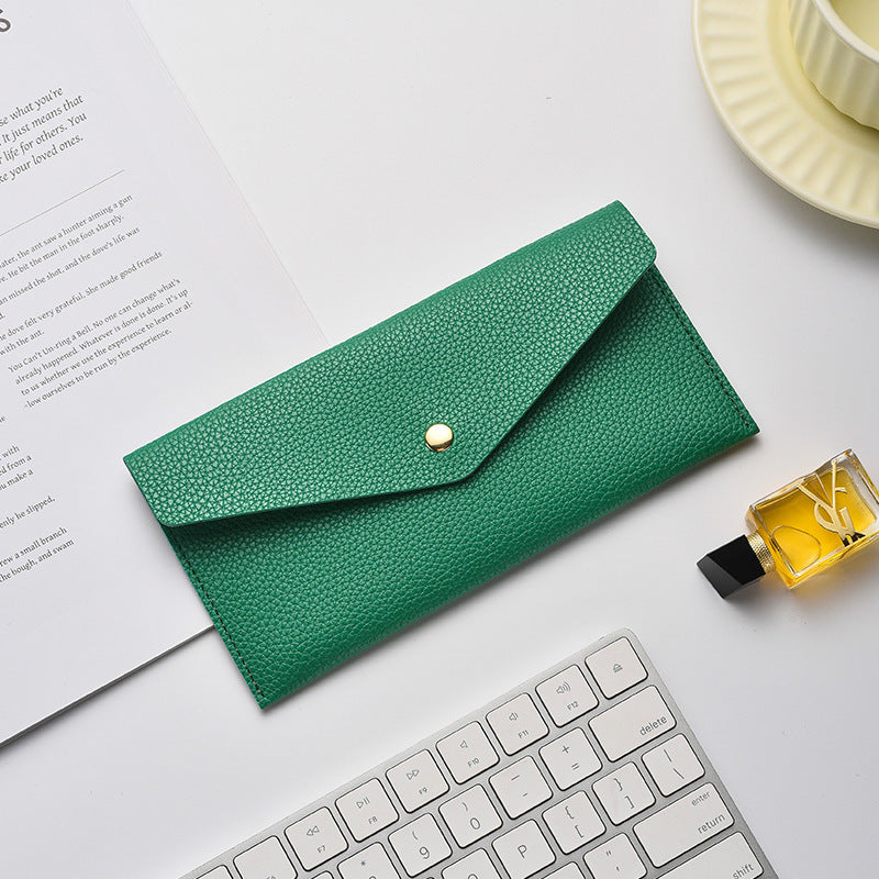 Elegante Texturierte Leder Clutch Wallet Brehn