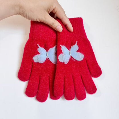 Schmetterlingsverzierte Touchscreen-Handschuhe Brehn