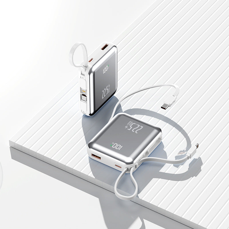 Tragbare Powerbank mit Digitaler Anzeige und Integriertem Kabelmanagement Brehn