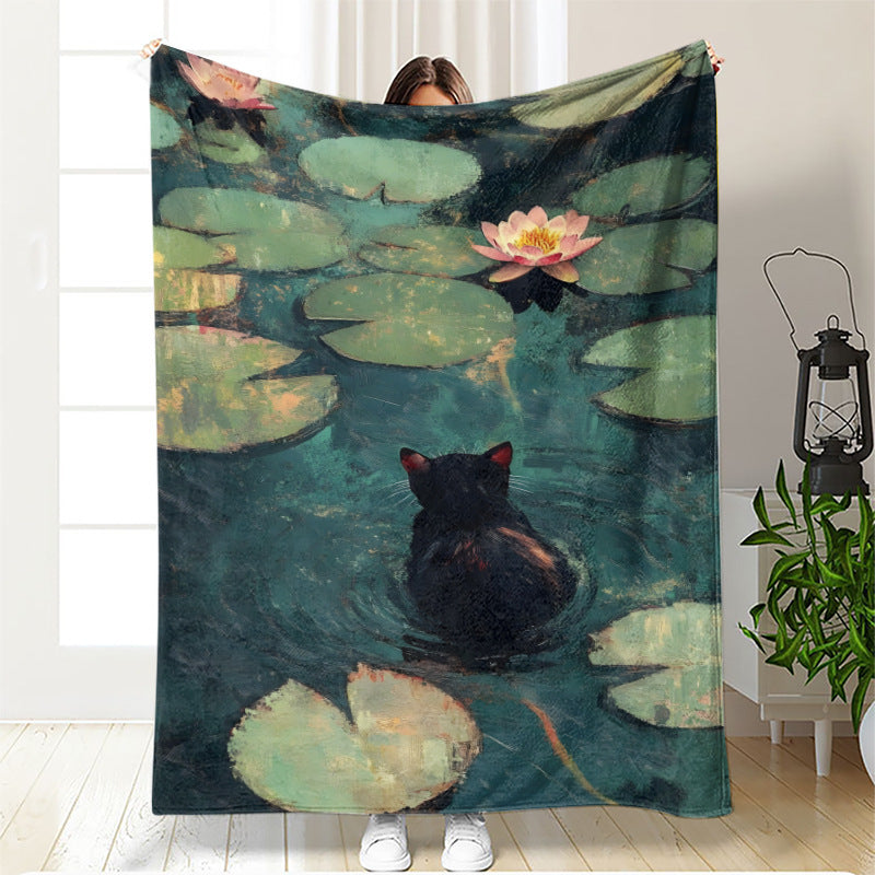 Künstlerische katzenmotivierte Fleece-Decke