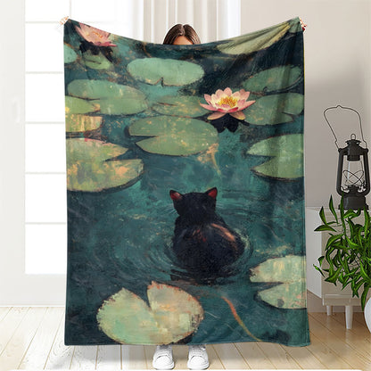 Künstlerische katzenmotivierte Fleece-Decke