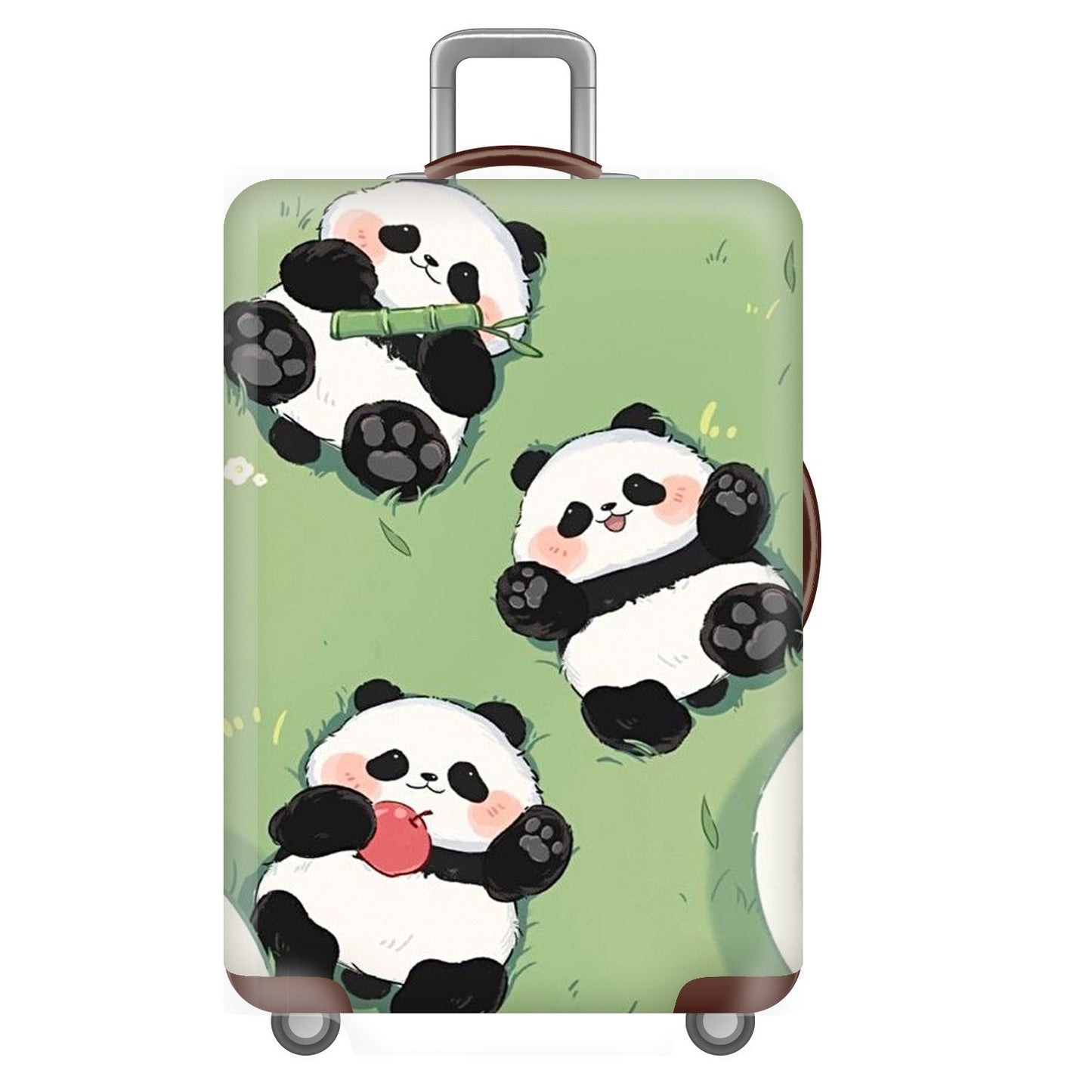 Unisex nan elastische Kofferhülle für Hartschalen-Trolley mit niedlichem Panda-Motiv, dehnbarer Schutzüberzug mit Griff‑ und Rollenöffnungen Brehn