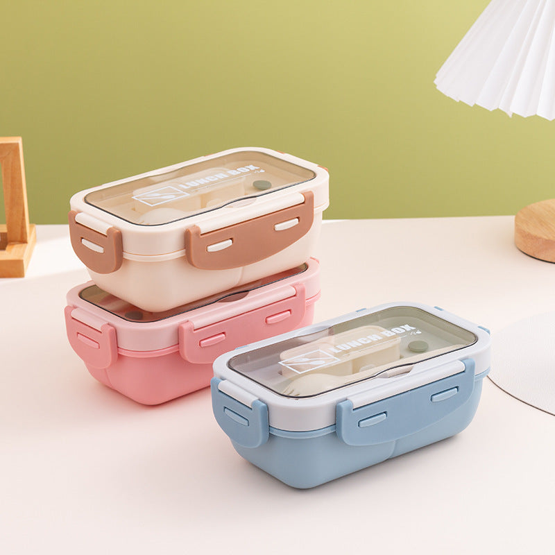 Vielseitige Mehrfachfach-Lunchbox mit integriertem Besteck