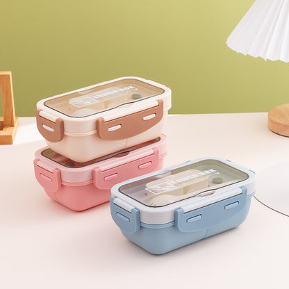 Vielseitige Mehrfachfach-Lunchbox mit integriertem Besteck
