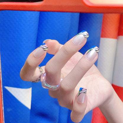 Kreatives abstraktes Press-On-Nagelset