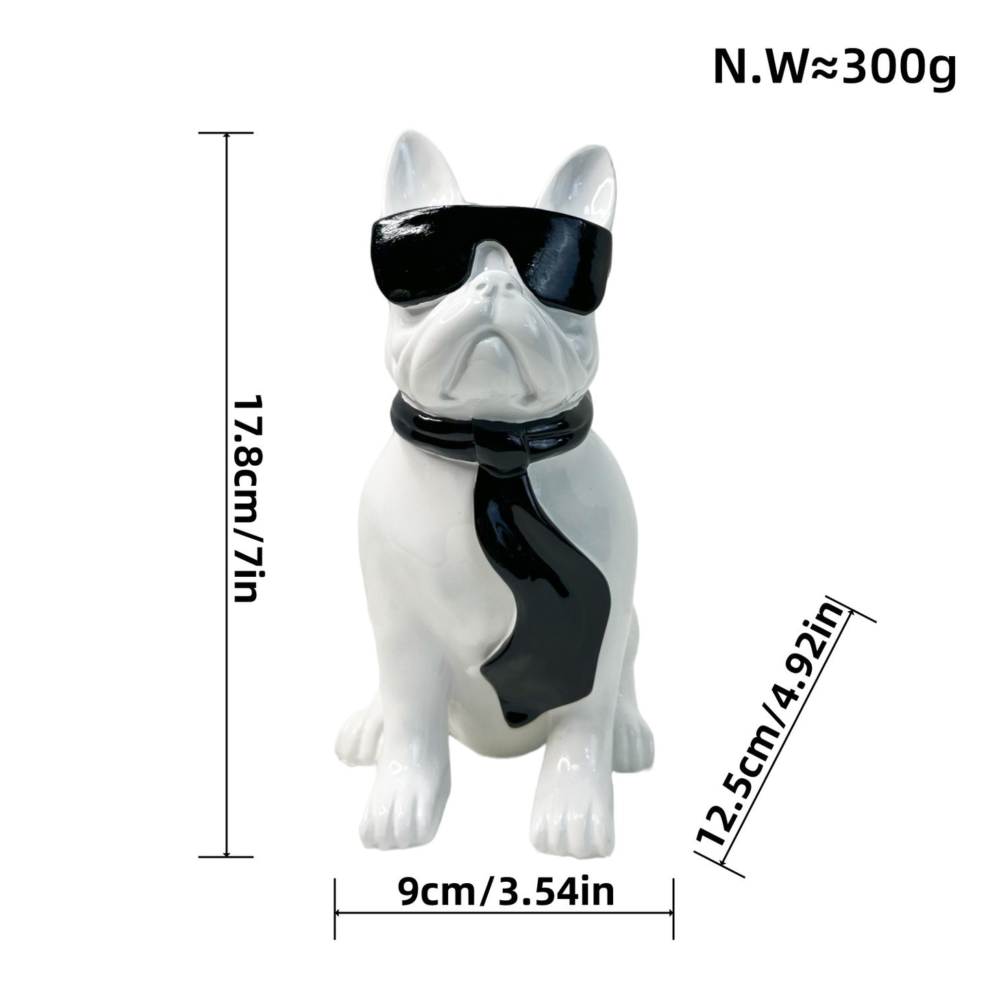 Bunte Bulldogge Dekofigur aus Kunstharz Brehn