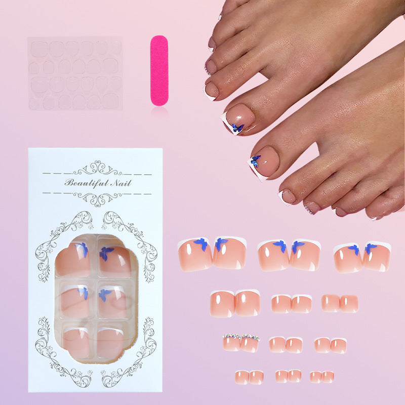 Elegante Press-On-Nagelset mit verspielten Schmetterlingsdesigns Brehn