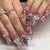 Dekorative Nagelkunst Press-On Nägel Set mit eleganten Edelsteindetails Brehn