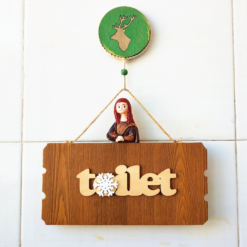 Dekoratives Holz-Badezimmer-Symbol