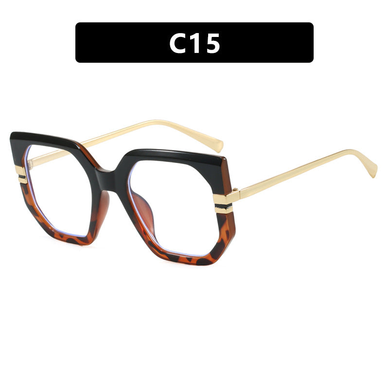 Damen geometrische Sonnenbrille mit luxuriösem goldenen Rahmen und polarisierenden Gläsern Brehn
