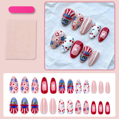 Kunstnagelset mit kreativen Blumen- und Sterndesigns Brehn
