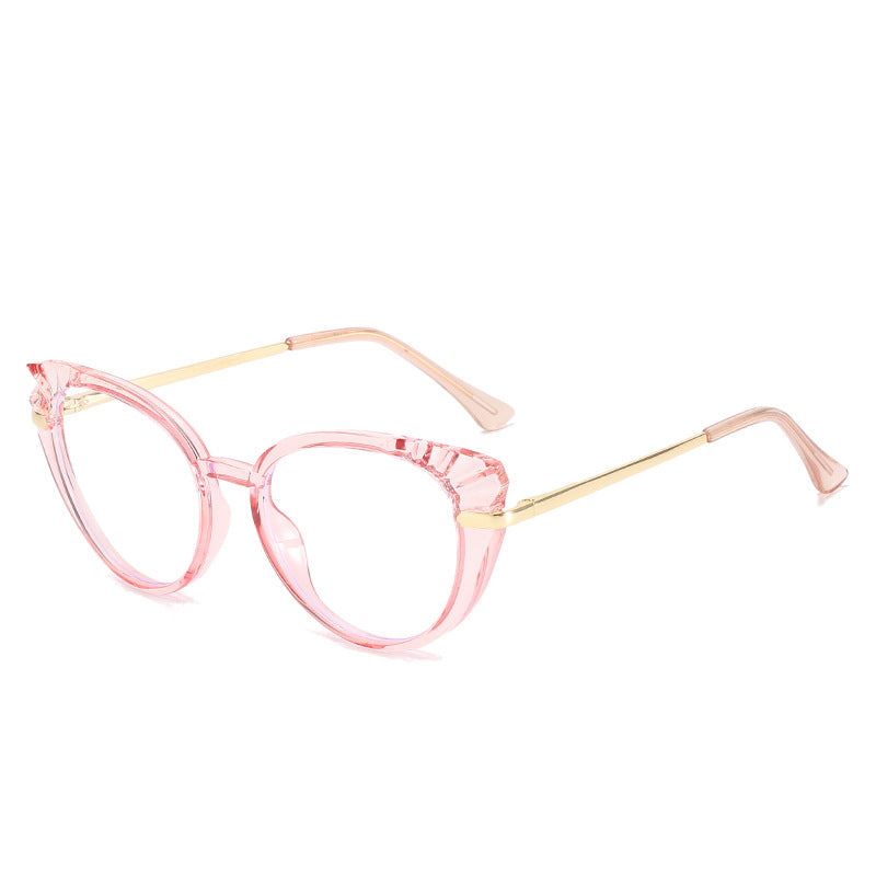 Damen Cat-Eye Korrektionsbrille mit glänzendem Kunststoffrahmen und goldenen Akzenten Brehn