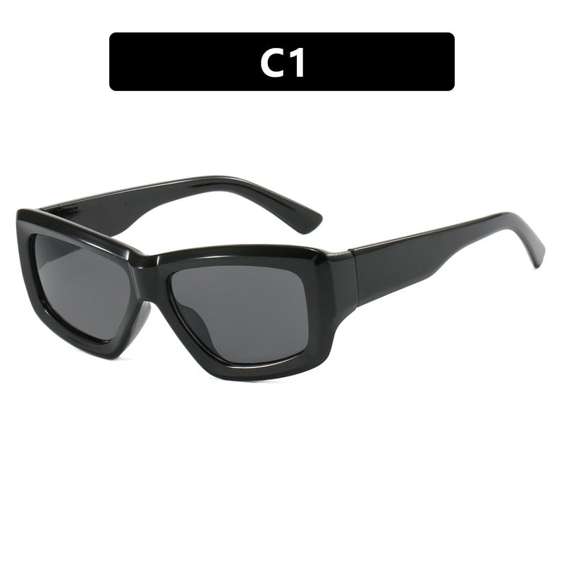 Damen trendige quadratische Sonnenbrille mit transparentem Rahmen und komfortablen Gläsern Brehn