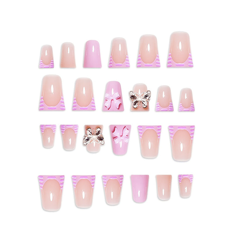 Verspieltes florales Design Press-On-Nagelverlängerungen Brehn